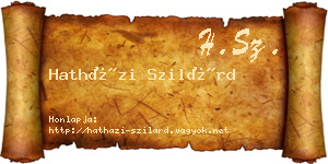 Hatházi Szilárd névjegykártya